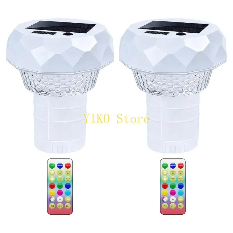 K32C Color Remote Hot Tub Water Light with Solar Floating Charging, Digital Readout and Night Display for Pool and Spa