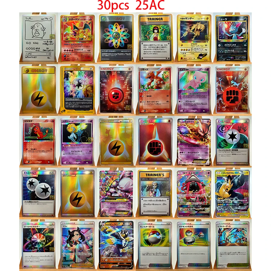 30pcs/set PTCG 25AC Chansey Toys Hobbies Hobby Collectibles Game Collection Anime Cards