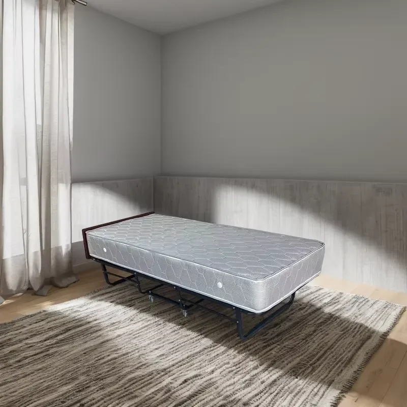 for B001 Modern Hotel Rollaway Bed 20cm Spring Mattress Single Metal Black Mobile Extra Bed Motel Supplies