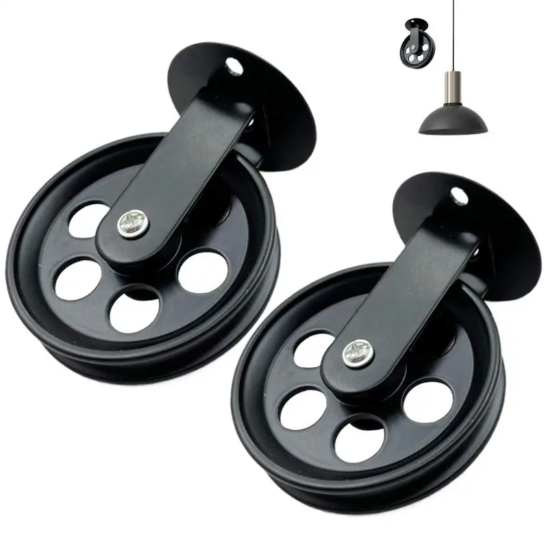 Wall Mount Pulley Bracket 2X Pulley Lifting Drive Ceiling Hooks For Lights Wall Ceiling Mount Lifting Towing Pulleys For