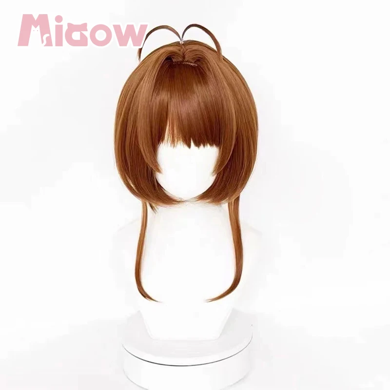 Anime 'Card Captor Sakura' Sakura Cosplay Wig Pre-styled Natural Layered Bangs and Side Face-framing Strands Cosplay Wig
