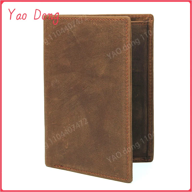 Yao Dong Crazy horse Genuine Leather Passport Wallet man women RFID Protection Credit Card Holder High Quality Travel Passport C