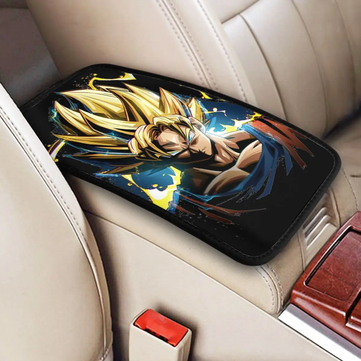 Four Seasons Car Armrest Cover Mat Goku Dragon Ball Z Manga Non-slip Center Console Cover Pad Auto Styling Interior Accessories