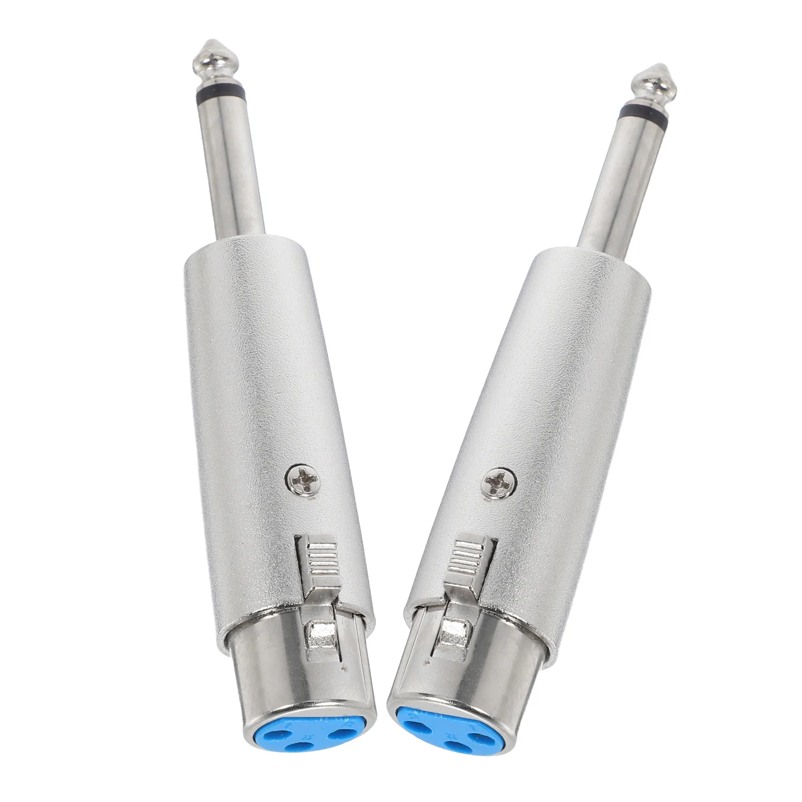 

2Pcs Microphone Adapter 6.35mm to Xlr Female Metal Connector Stable Signal Transmission Professional Audio Converter for Stage