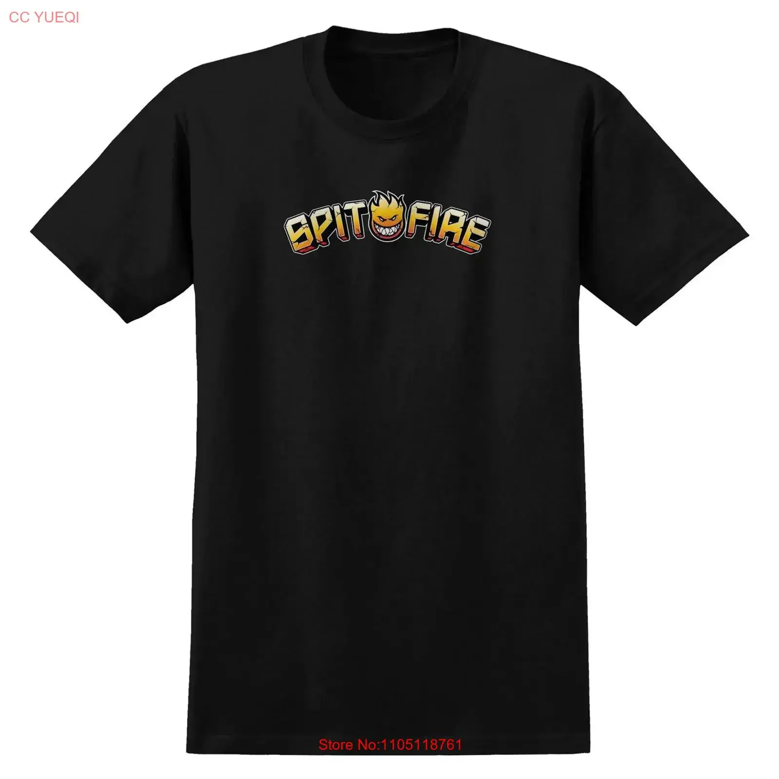 Spitfire Wheels T Shirt Heatwave Black vintage Washed fashion Stylish Versatile Soft Casual designer clothes streetwear