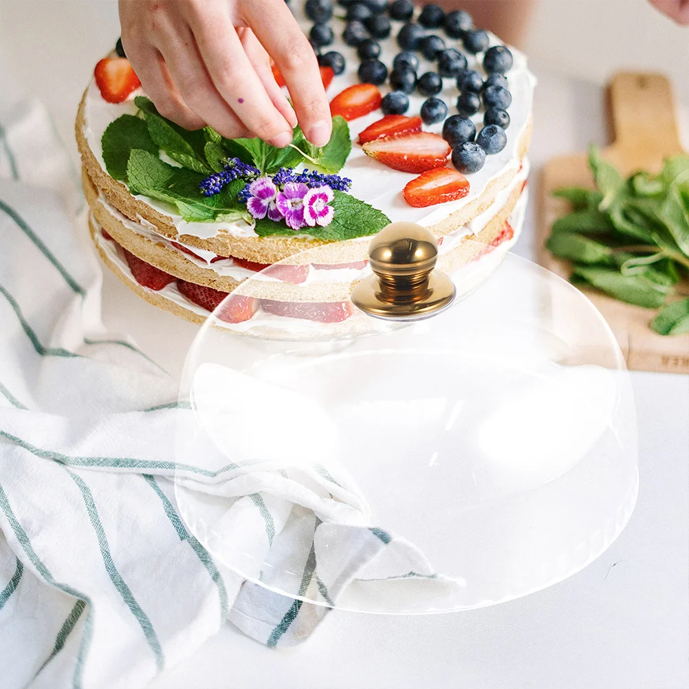 

1pc Clear Cake .75Inch Transparent Food Cover For Desserts Snacks Acrylic Cloche Lid Household Cake Dome Kitchen Food