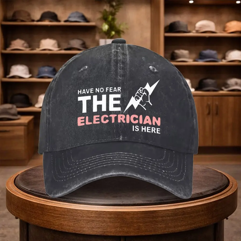 1pc Don't Be Afraid of the Electrician Printed Baseball Cap, Casual Snapback Hat, Fashionable Cap, Adjustable Outdoor Leisure Ha