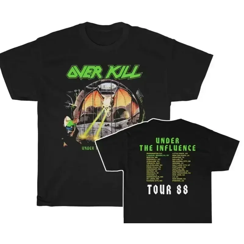 Over Kill 1988 Under The Influence Tour 2 sided shirt TEE