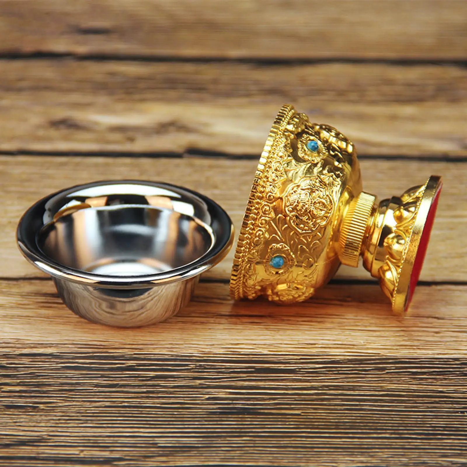 Water Cup Party Home Statue Figurine Table Centerpiece Goblet Utensil Container Artwork Ritual Temple Holy Water Prayer Bowl