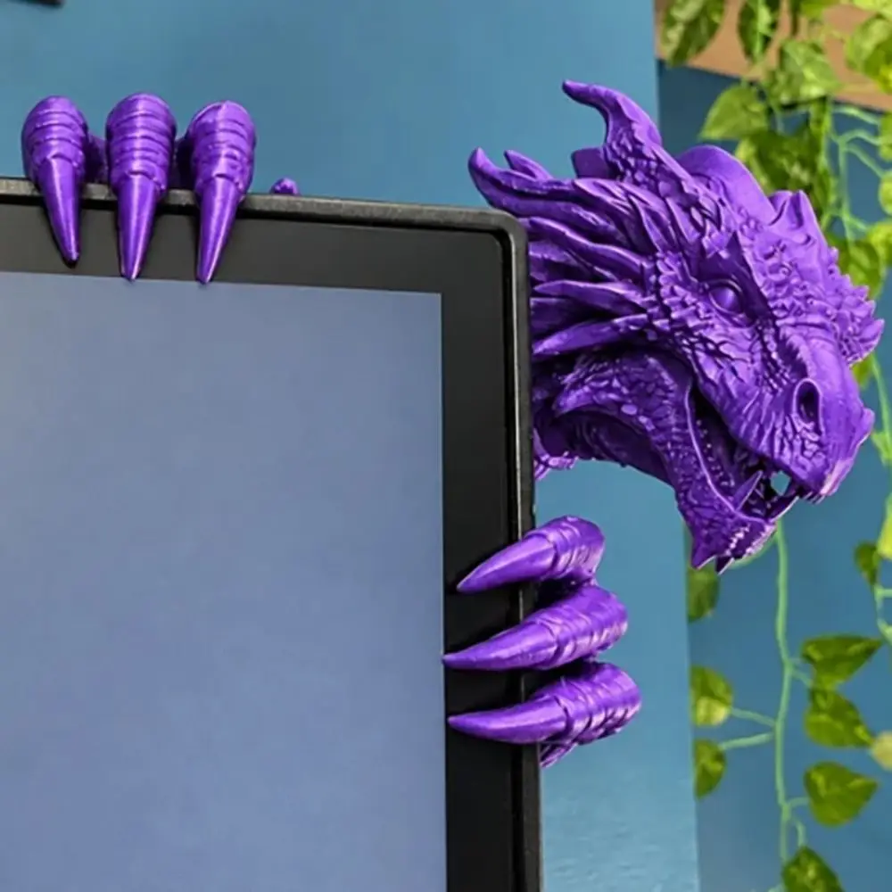 Gothic Style Dragon Figurine Wear-Resistant No Adhesive Dragon Monitor Ornaments Simulated Scales 3D Printed Dragon Home Decor