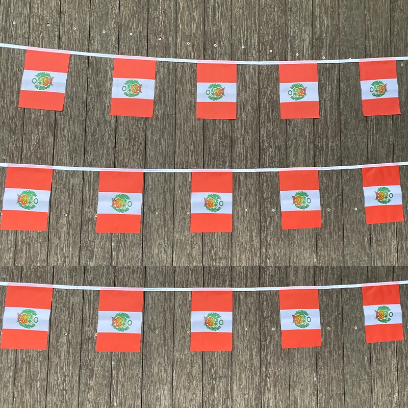 Xvggdg 20pcs/Set Peru Bunting Flags Pennant String Banner Buntings Festival Party Holiday