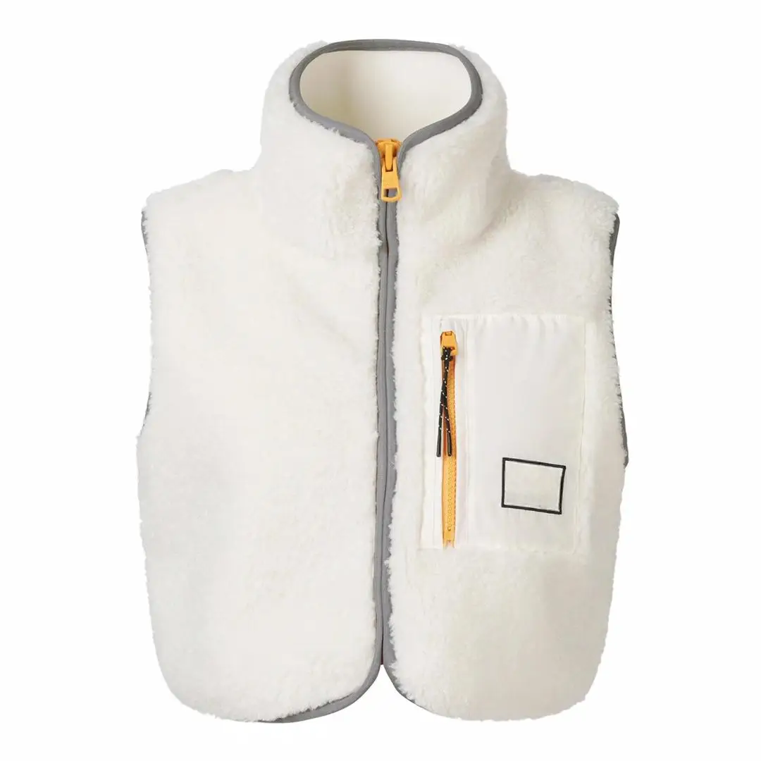 Women Stand Collar Sherpa Fleece Cropped Golf Vest Early Autumn Warm Sleeveless Jacket Ladies Golf Sports Outer Gilet