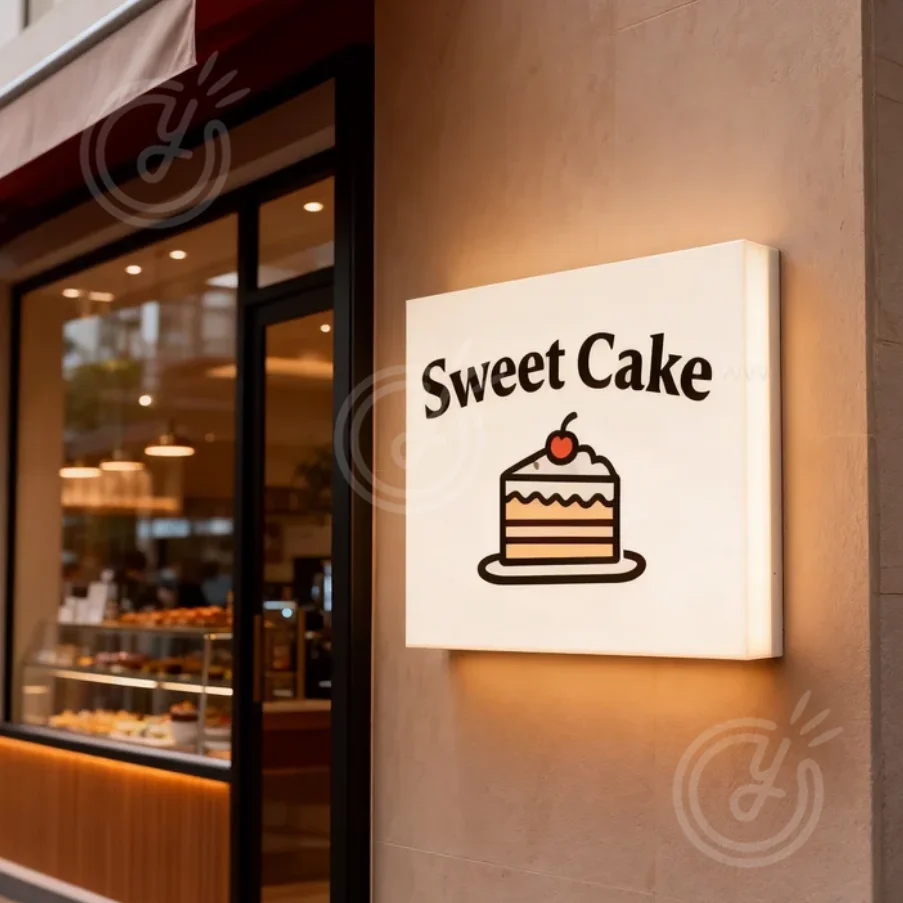 

Custom LED Sign LightBox Sweet Cake Front Lit Box Signage Business Outdoor Advertising Acrylic Illuminated Logo Wall Decoration