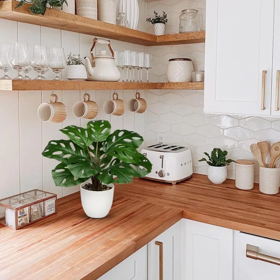 Kunstmatige Monstera Plant Faux Monstera Plant Ingemaakte Nep Tropische Planten Ingemaakte voor Binnen Buiten Thuis Bureau Kantoor Tuin Ver