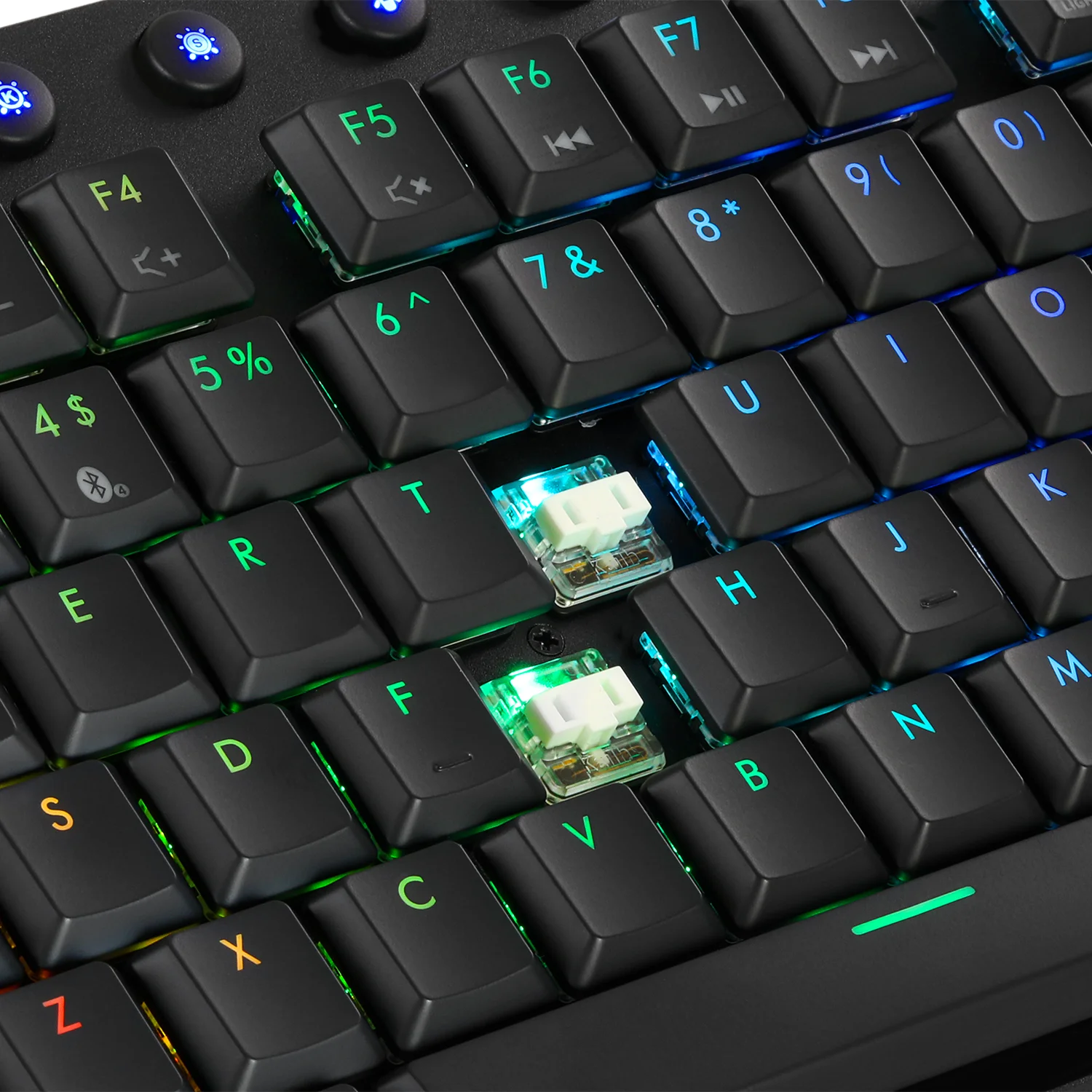 Hexgears GK1702 Mechanical Keyboard with Side backlight + volume knob - Ergonomic Low Profile Gaming Keyboard - Kailh Box Clicky