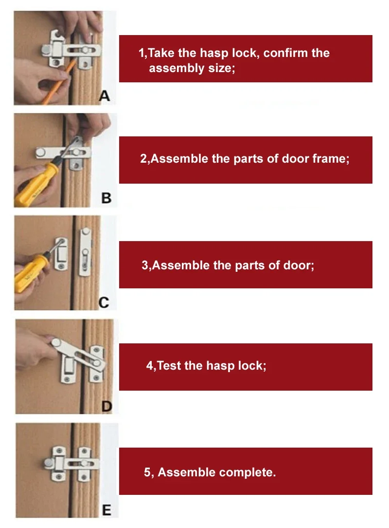 Latch Dead Bolts Hasp Lock for Sliding Door Balcony Window Cabinet Women Dress Fitting Room Bathroom Barn Rarelock MS93 G image 6