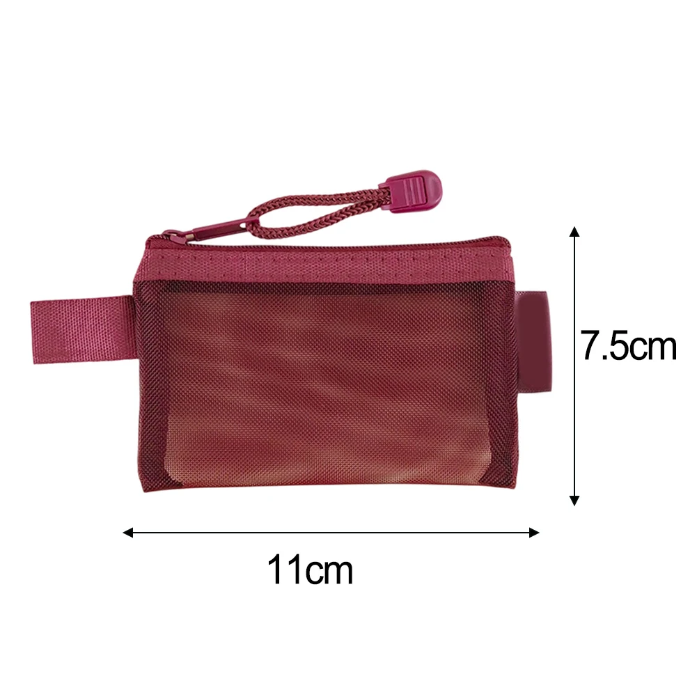 Nylon For Mini Zipper Pouch with Transparent Mesh for Quick Item Identification and Secure Storage of Earphones and Accessories