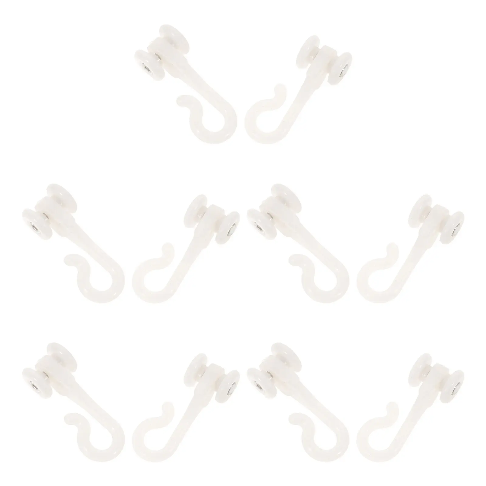 10Pcs Mosquito Net Track Hooks U-Shaped Ceiling Mounted Canopy Hanging System Silent Sliding Curtain Rail Glider Roller Hook