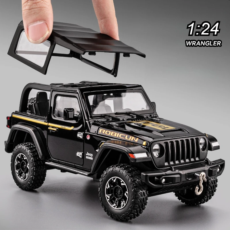 

1:24 Wrangler Rubicon 1971, модель автомобиля из сплава, звук и свет, игрушечный автомобиль, внедорожник, коллекция для мальчиков, украшение, подарок