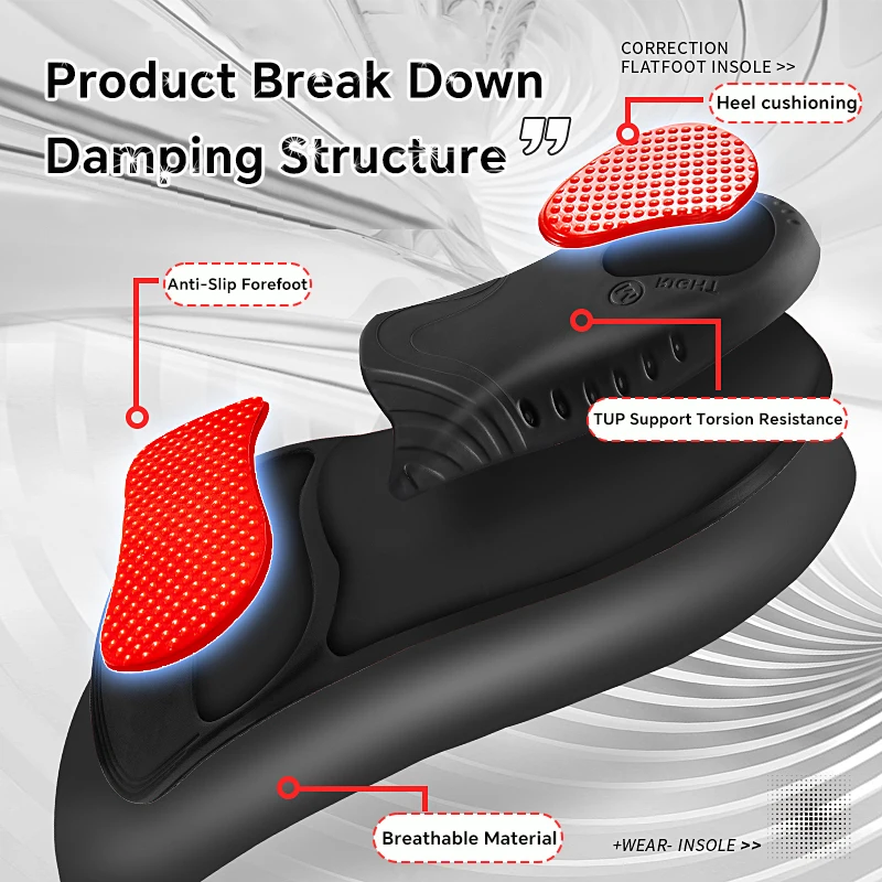 1 Paar orthopädische Einlegesohle zur Fußgewölbeunterstützung, 220 + lbs, robuste Stützvertreter, Druck, sportliche Laufeinlegesohle für Arbeitsstiefel – Detail 7