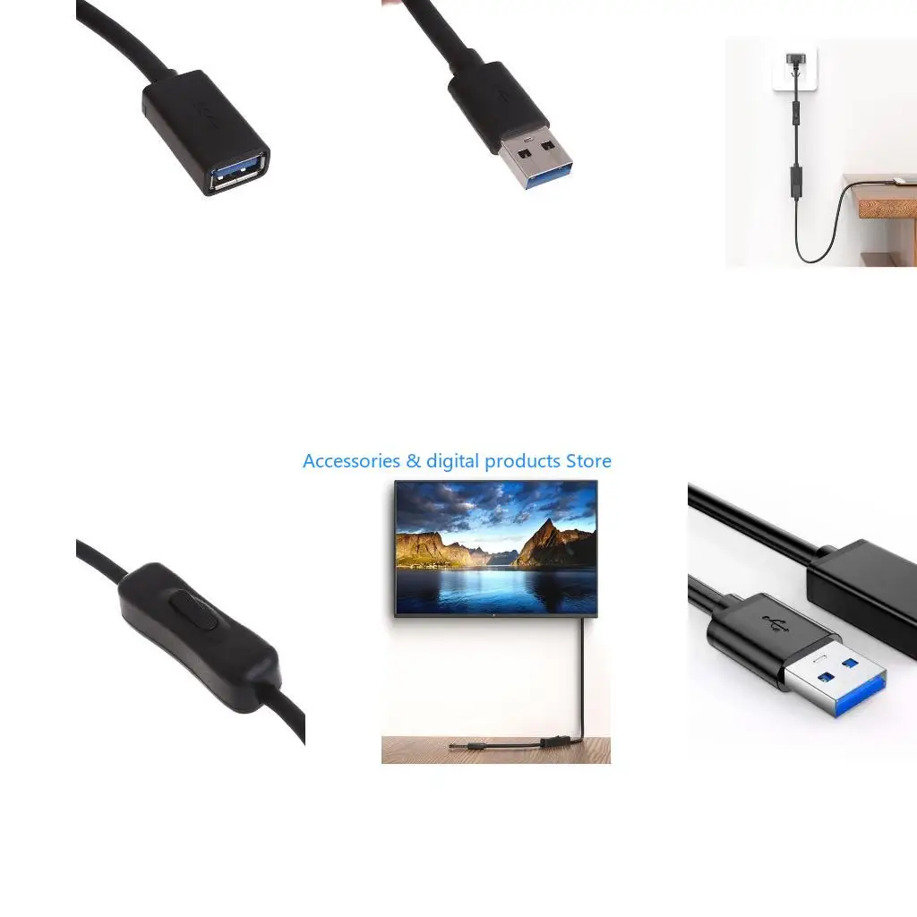 77JD Portable USB3.0 Extension Cable with Power Switches for USB-powered Fan Printers