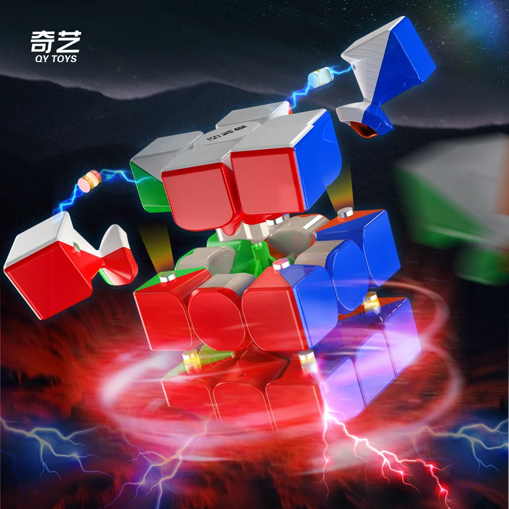 Qiyi Warrior M 3X3 Magnetic Magic Speed Cube Stickerless Fidget Toys Qiyi Warrior UV Cubo Magico Puzzle