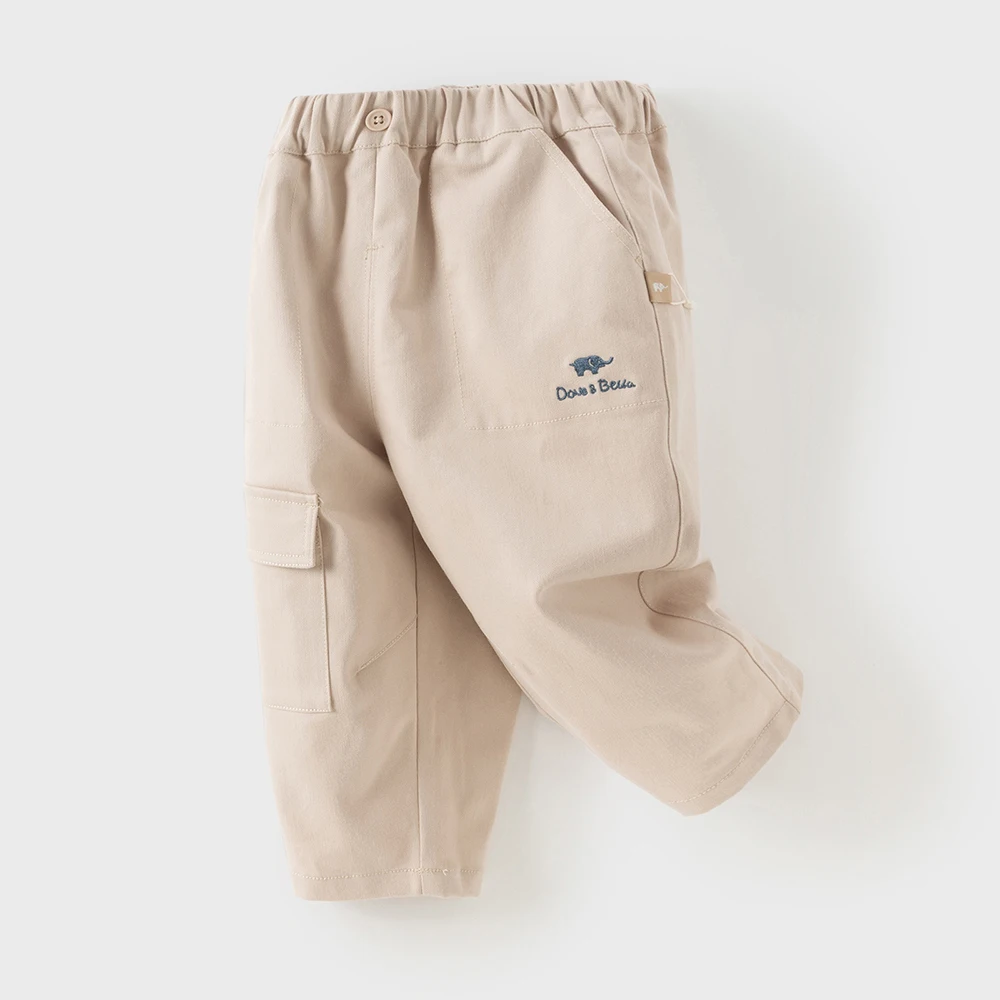 Dave Bella Children Autumn Spring Cargo Pants for Boys Elastic Waist Casual Sports Jogger Pants Kids Trousers DB3253178
