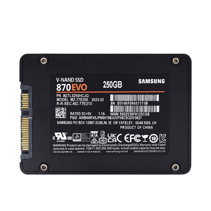 Original SAMSUNG 2.5\'\' SATAIII SSD 870 Evo 250GB 500GB 1TB 2TB Internal Solid State Drive Storage Disk For Laptop or Desktop