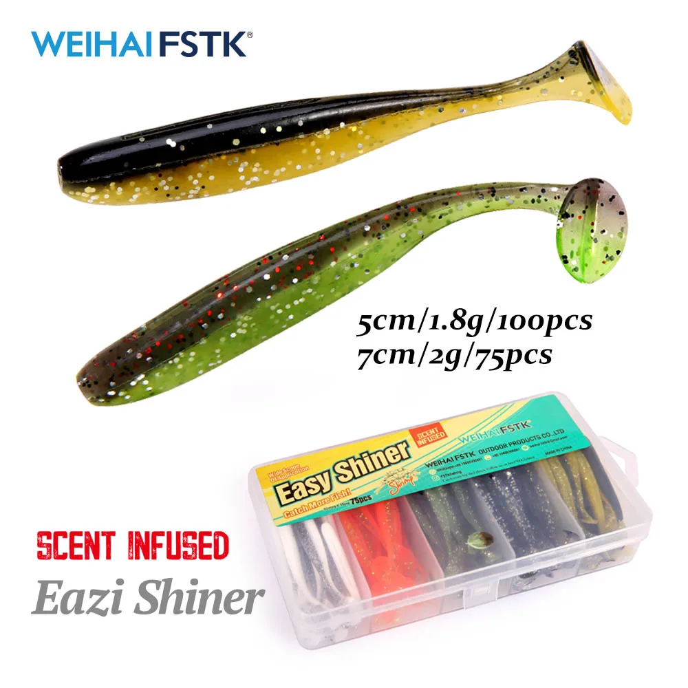 Eazy Shiner soft Bait 7cm 5cm Silicone Artificial Double Color Wobblers Carp Fishing swimbait