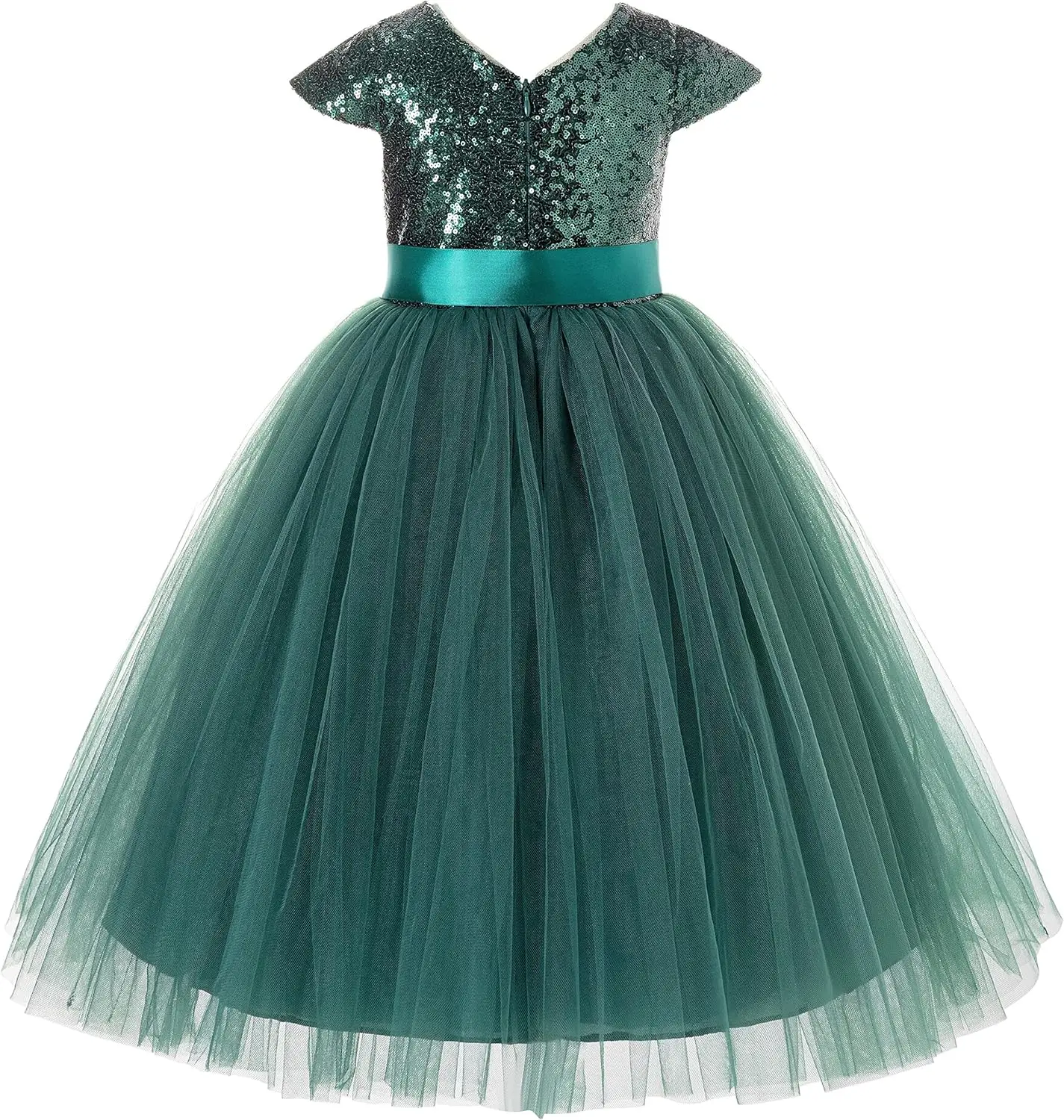 Kapmouwtjes Pailletten Bloemenmeisjesjurk Peuter Meisjes Jurk Glitter Bruiloft Bloemenmeisjesjurk Kinderfeestkleding