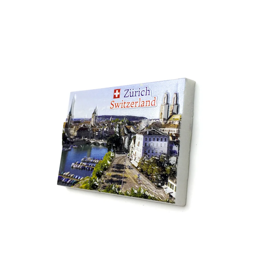 مغناطيس ثلاجة لطيف من الراتنج ثلاثي الأبعاد من زيورخ سويسرا - مغناطيس ديكور للغرفة والمنزل والمطبخ #3