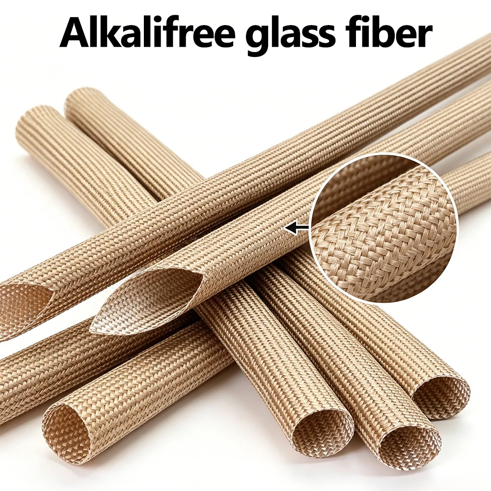 Glasfaser rohr 1mm ~ 30mm htg Kabel hülse weiche chemische Glasfaser geflochten isoliert Hoch temperatur rohr Draht wickel schützen – Detail 3