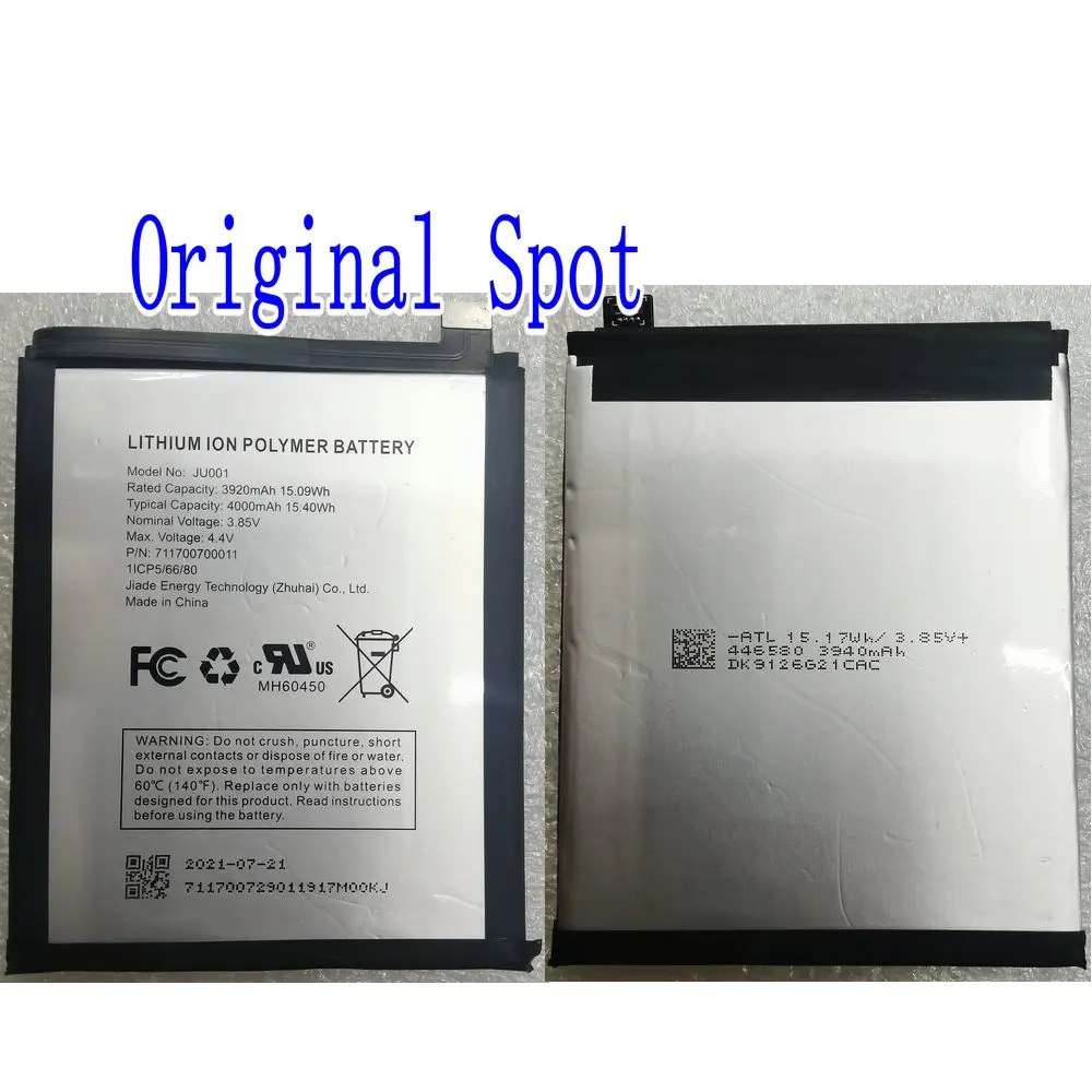 

3.85V Original 4000mAh 15.4Wh JU001 Mobile Phone Replacement Battery 1ICP5/66/80