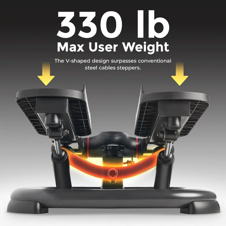 2-in-1 Premium Power Stepper mit Widerstandsbändern, stoßfestes Cardio, platzsparend, höhenverstellbar