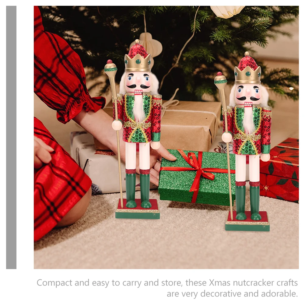 

Wooden Nutcracker Ornament Xmas Decoration Holiday Craft Festive Nutcracker Decor Small Gift For Home Office Party Xmas Scene
