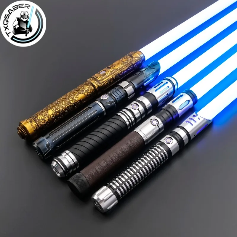 TXQSABER Heavy Dueling RGB / Neo Pixel Smooth Lightsaber Colors Changing Metal Hilt Lock up Blaster Laser Jedi Sword Kids Toys