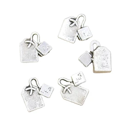 10pcs Charms Tea Bag 15x15mm Antique Making Pendant fit,Vintage Tibetan Silver color,DIY Handmade Jewelry