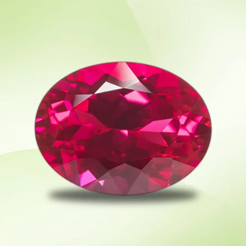 

Lab Grown Ruby Oval Shape Red Color Charms Gemstone for DIY Advanced Jewelry Rings Earrings Making Selectable AGL Cert