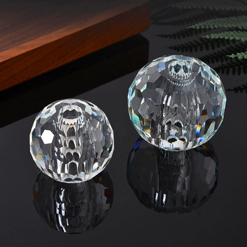 50mm Clear Crystal Faceted Ball Middle Hole Glass Chandelier Ball Parts for Wedding Home X-MAS Decor