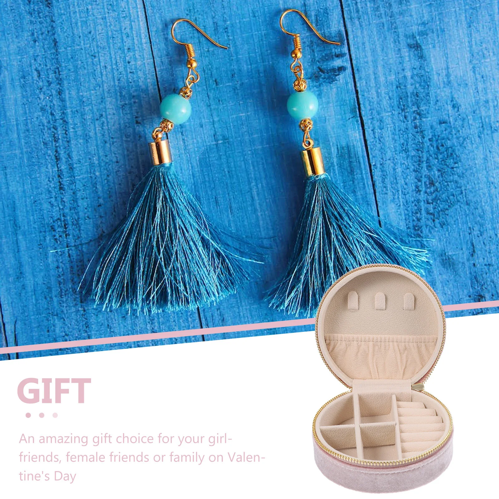 

Travel Jewelry Cases for Women Traveling Earring Container Portable Organizer Pink