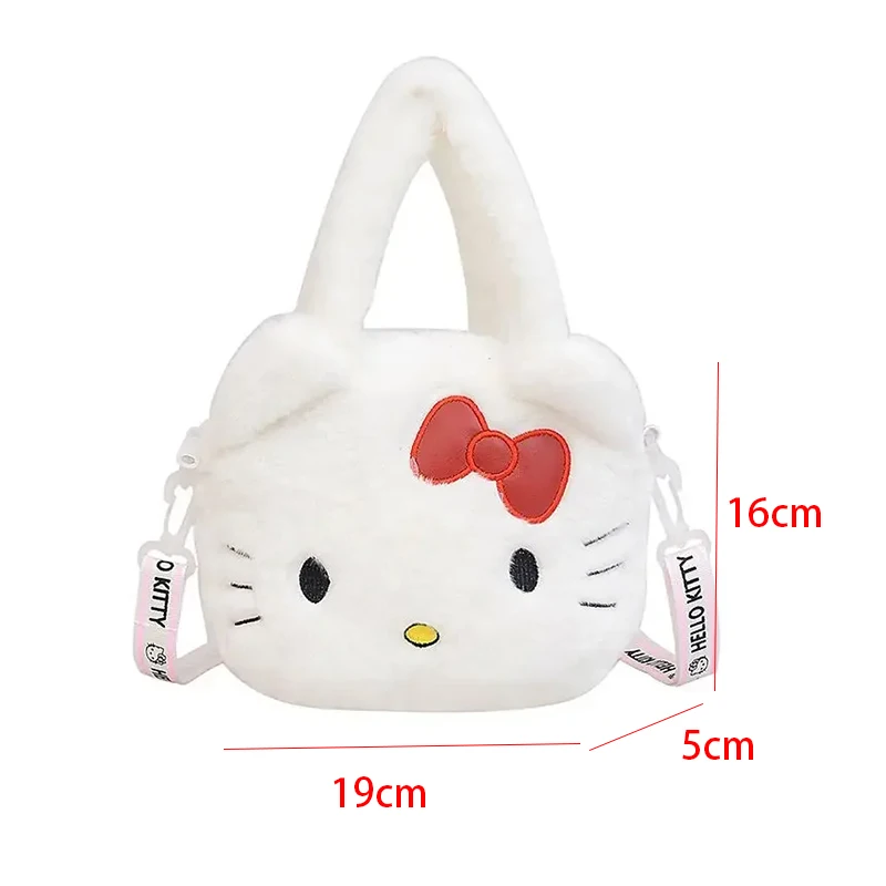 Sanrio Plush Shoulder Bag for Girl Kids Cute Hello Kitty Handbags Fashion Trend Brand Luxury Designer Crossbody Bag Mini Size
