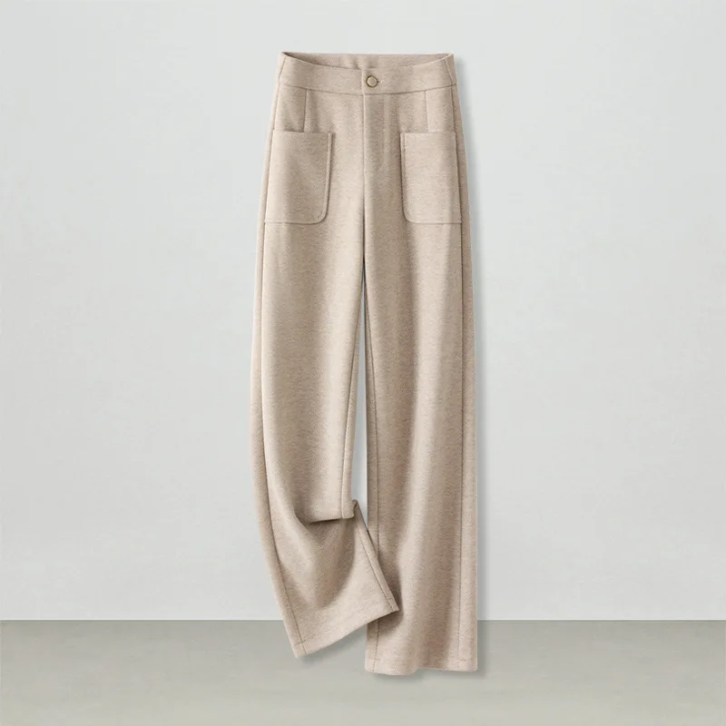 

Elegant Pants for Women, and Winter Slim Fit Narrow Straight Pants, Elegant Warm Woolen Casual Pants