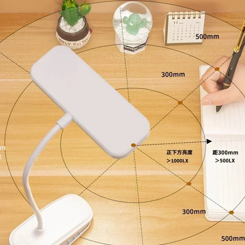 USB Rechargeable Eye-protection lamp Three-speed Dimming Portable Folding Clip-on Reading Desk Lamp Bedside lamp