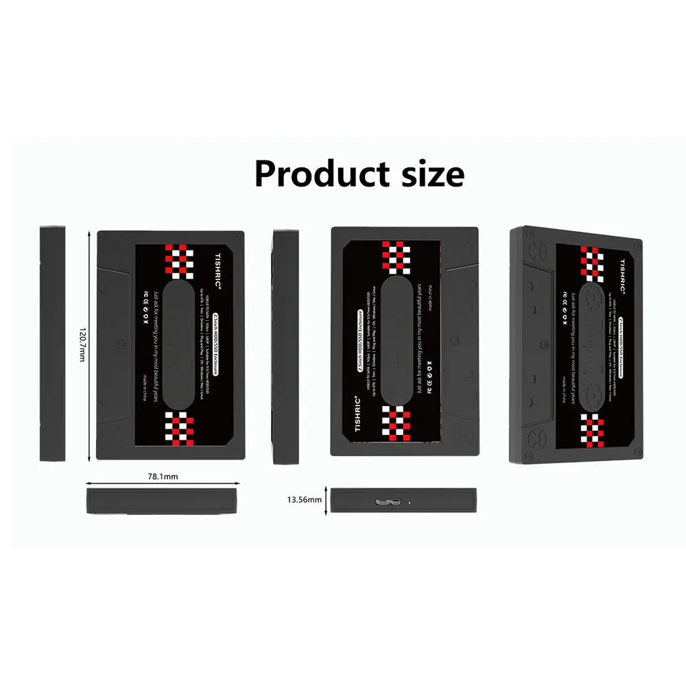 TISHRIC USB3.0 Чехол для внешнего жесткого диска Sata-USB Корпус для жесткого диска/корпус/коробка 2,5-дюймовый SSD Внешний HD-корпус До 6 Гбит/с