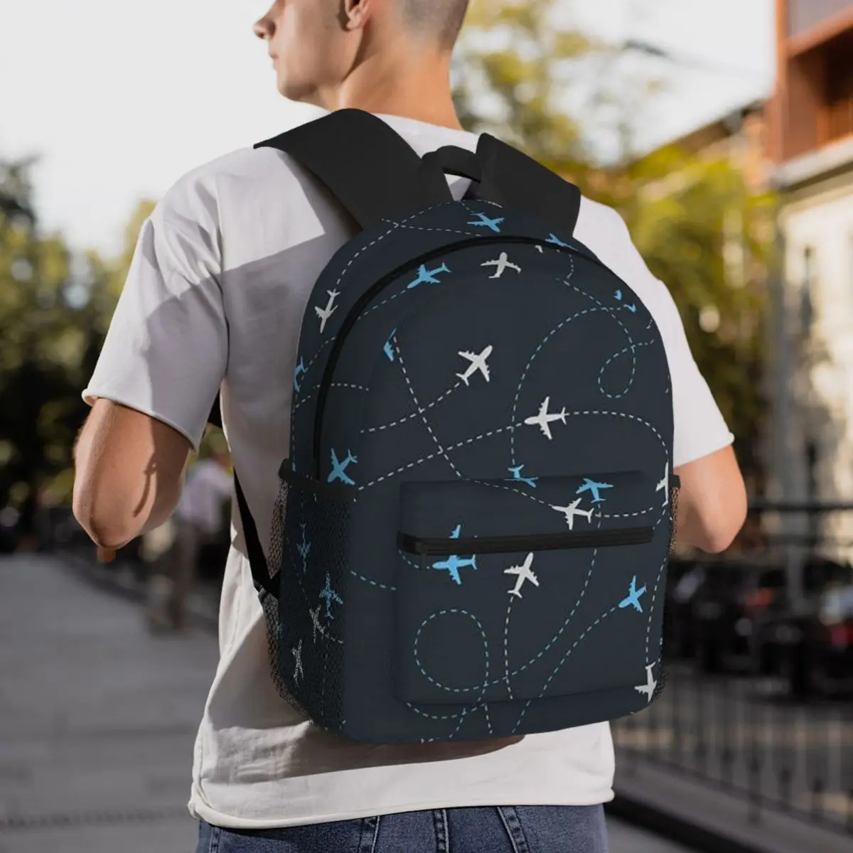Airplane Flight Routes Captain Aviator Pilot (1) Backpack Student BookBag Children School Bag Laptop Shoulder Bags for Men Women