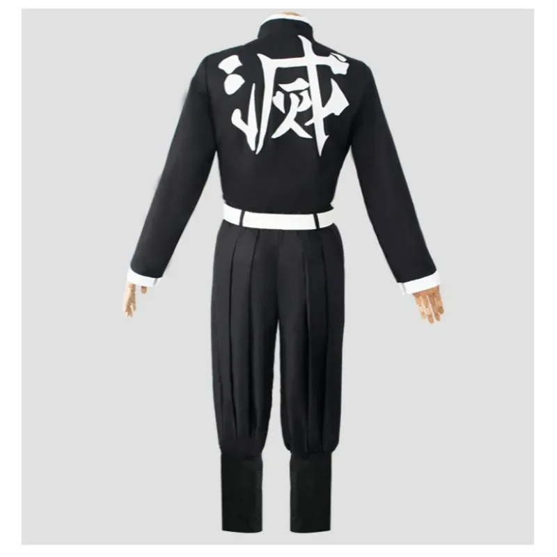 Cosplay Costume Anime Demon Slayer Kimetsu no Yaiba Top Jacket Pants Black Team Unisex Uniform Set Halloween Christmas Clothes