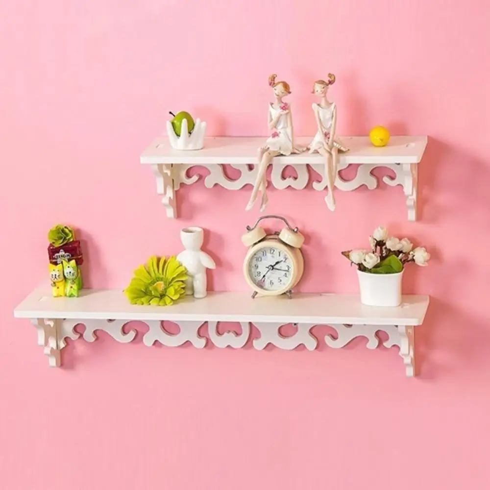 Wood Carved Wall Shelf Shelves European Style Wall Shelf Home Decoration Rack Handicraft Display Storage Holder Sundries Shelves