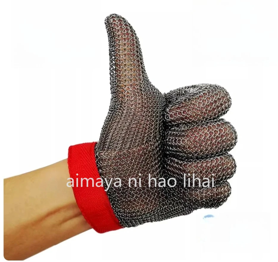 304 Stainless Steel Ring Steel Wire Cutting Gloves Grade 5 Hand Safety Protection Labor Protection Cutting Gloves 1 pcs