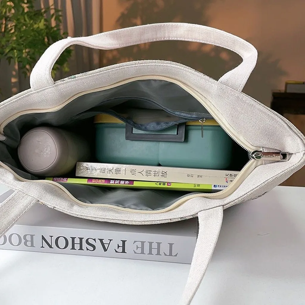 Daily Commute Bag Floral Shoulder Tote Bag Unisex Tote Bag Unisex For Short Trips Office Workers Daily Use
