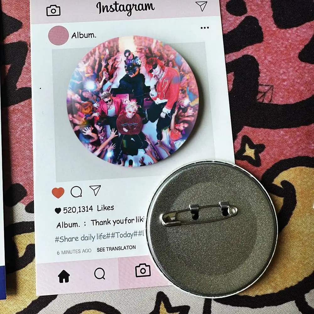 5 S-Seconds of Summers 5SOS Badges 25 32 44 58 75 mm Round Fans Collect Friends Gifts Brooch Souvenir